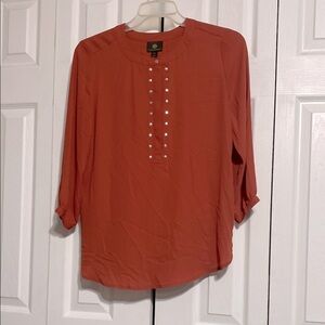 JM Collection lightweight Rust Blouse shirt top size MP